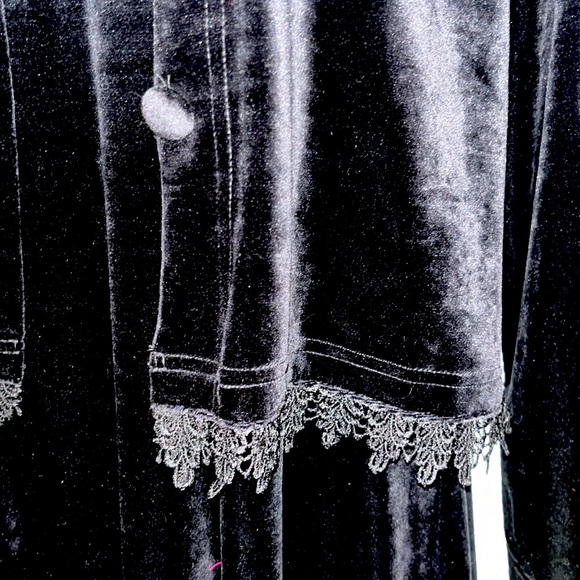 Coldwater Creek black 2 pc velvet/embroidered lace fit & flare maxi holiday M - Picture 7 of 11